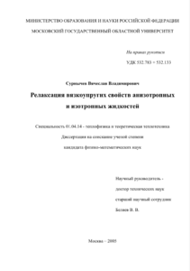 Диссертация на соискание ученой степени кандидата физико-математических наук Сурнычева Вячеслава Владимировича